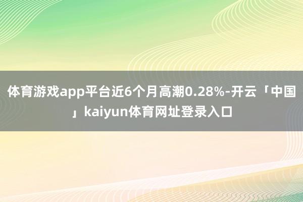 体育游戏app平台近6个月高潮0.28%-开云「中国」kaiyun体育网址登录入口