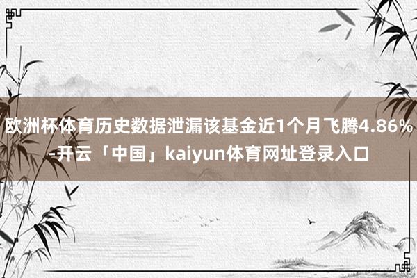 欧洲杯体育历史数据泄漏该基金近1个月飞腾4.86%-开云「中国」kaiyun体育网址登录入口