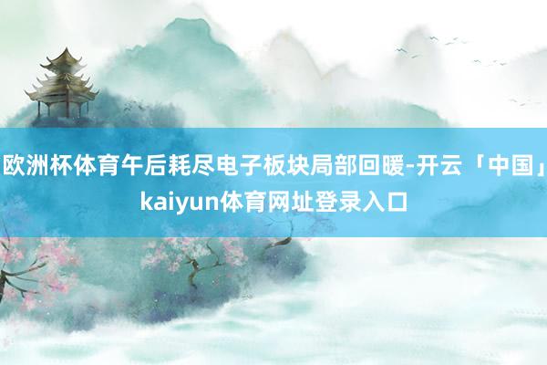欧洲杯体育午后耗尽电子板块局部回暖-开云「中国」kaiyun体育网址登录入口