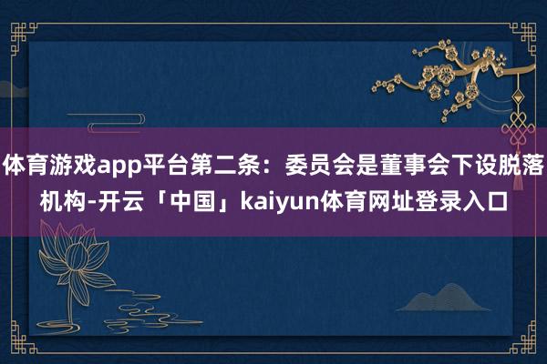体育游戏app平台第二条:委员会是董事会下设脱落机构-开云「中国」kaiyun体育网址登录入口